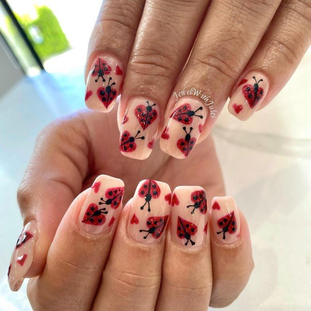 Wonderful Body Art Ladybug Nail For Women