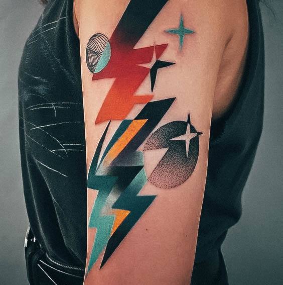 Wonderful Body Art Lightning Bolt Tattoo For Women