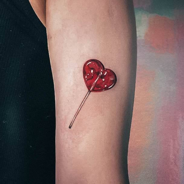 Wonderful Body Art Lollipop Tattoo For Women