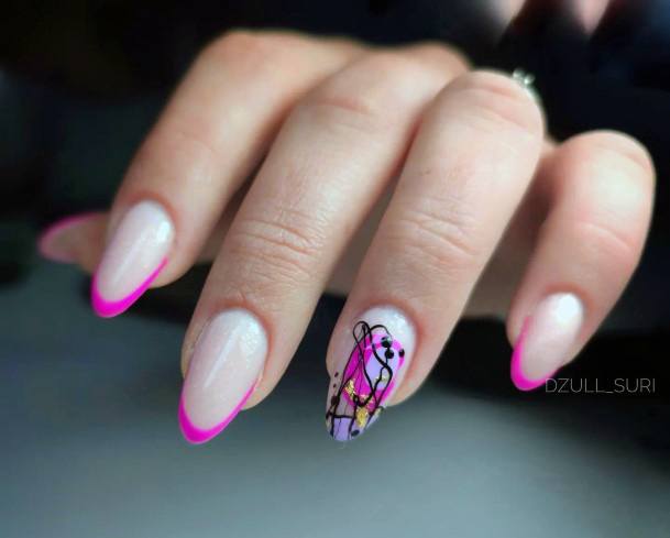 Wonderful Body Art Magenta Nail For Women