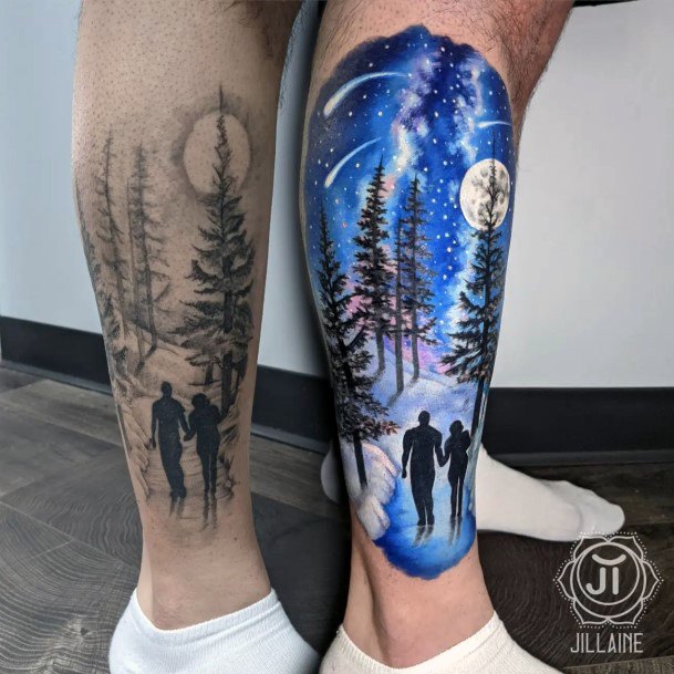 Wonderful Body Art Northern Lights Tattoo For Women