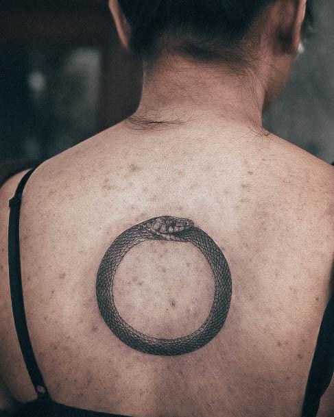 Wonderful Body Art Ouroboros Tattoo For Women