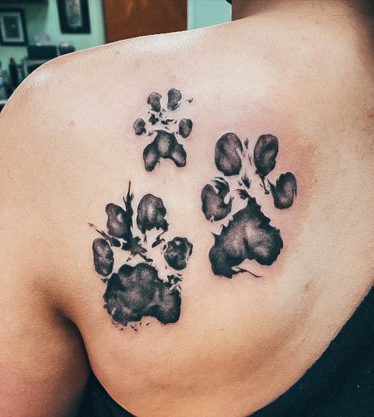 Wonderful Body Art Paw Print Tattoo For Women