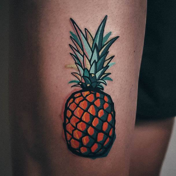 Wonderful Body Art Pineapple Tattoo For Women