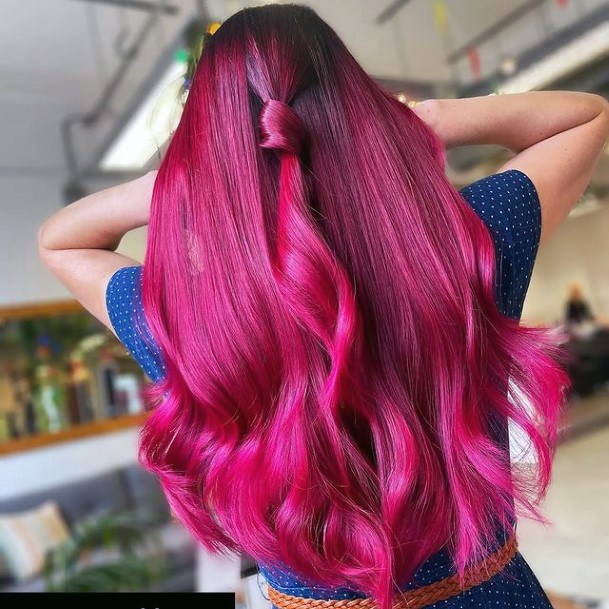 Wonderful Body Art Pink Ombre Hairstyles For Women