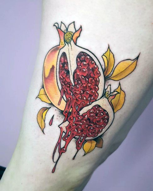 Wonderful Body Art Pomegranate Tattoo For Women