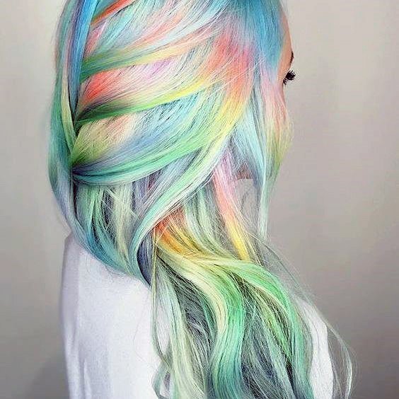 Wonderful Body Art Rainbow Hairstyles For Women