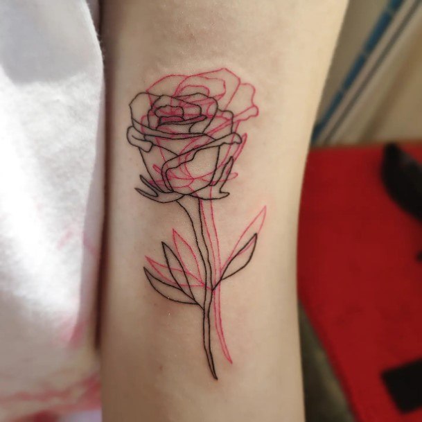 Wonderful Body Art Rose Forearm Tattoo For Women