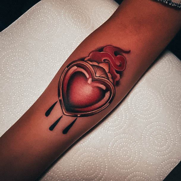 Wonderful Body Art Sacred Heart Tattoo For Women