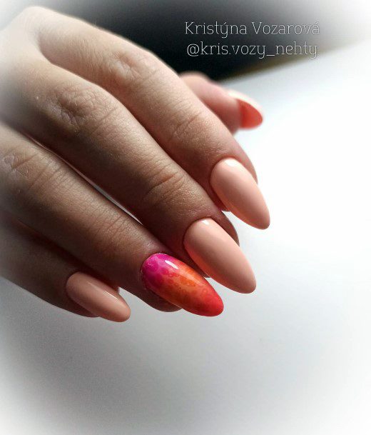 Wonderful Body Art Salmon Nail For Women