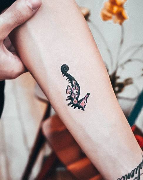 Wonderful Body Art Seahorse Tattoo For Women