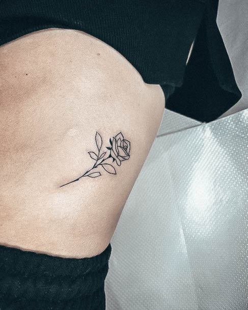 Wonderful Body Art Small Rose Tattoo For Women