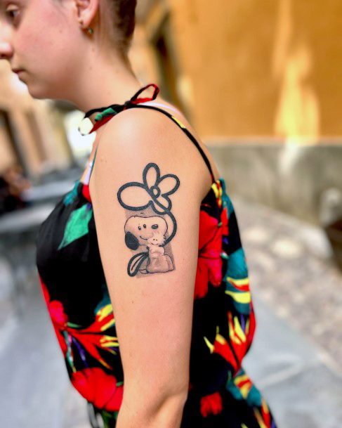 Wonderful Body Art Snoopy Tattoo For Women