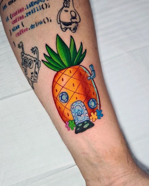 Wonderful Body Art Spongebob Tattoo For Women