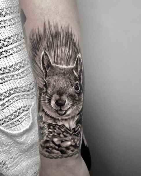 Wonderful Body Art Squirrel Tattoo For Women