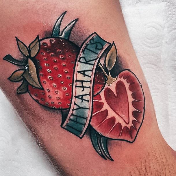 Wonderful Body Art Strawberry Tattoo For Women