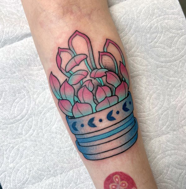 Wonderful Body Art Succulent Tattoo For Women