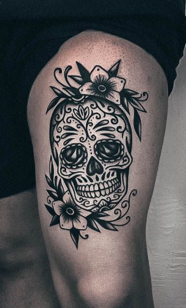 Wonderful Body Art Sugar Skull Tattoo For Women