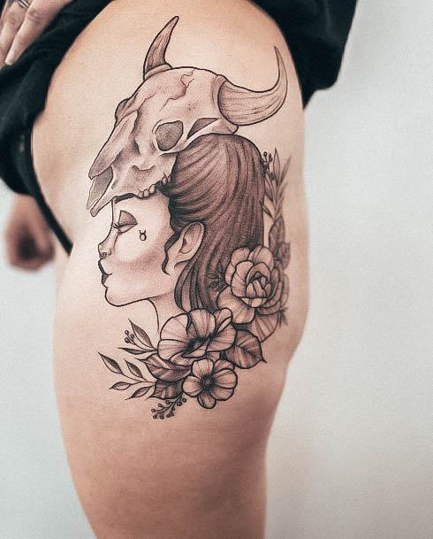 Wonderful Body Art Taurus Tattoo For Women