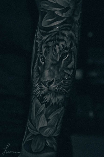 Wonderful Body Art Tiger Tattoo For Women