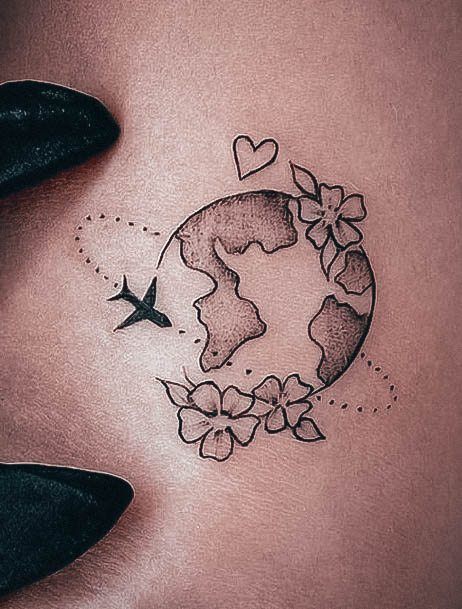 Wonderful Body Art Travel Tattoo For Women