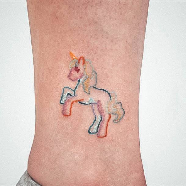 Wonderful Body Art Unicorn Tattoo For Women