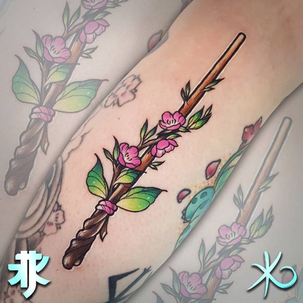 Wonderful Body Art Wand Tattoo For Women