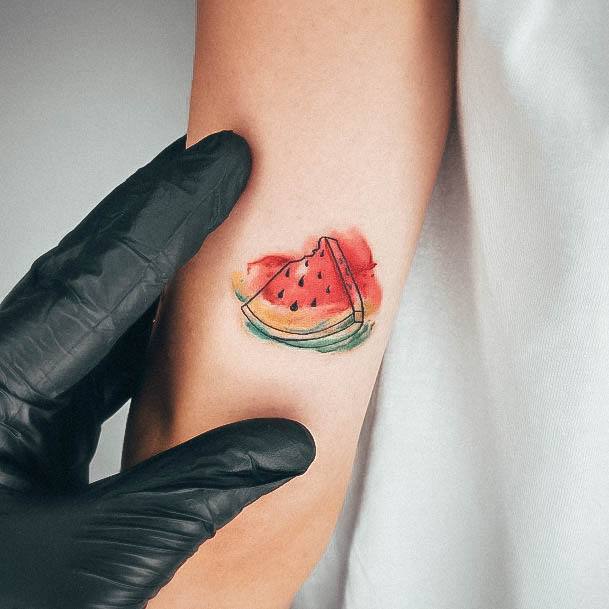 Wonderful Body Art Watermelon Tattoo For Women