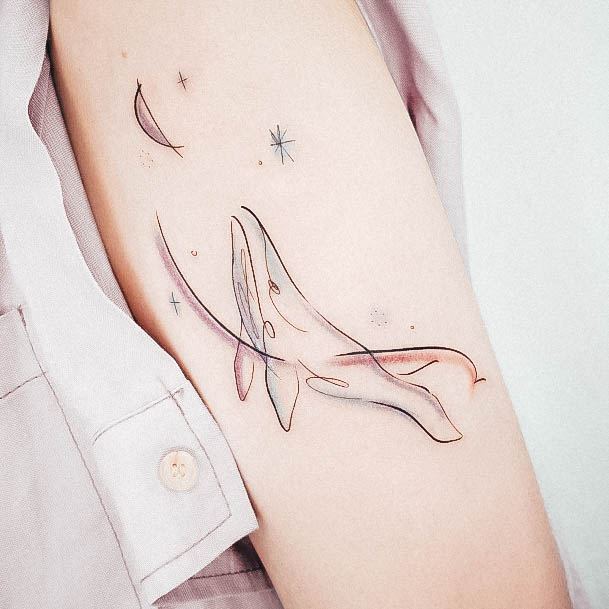 Wonderful Body Art Whale Tattoo For Women