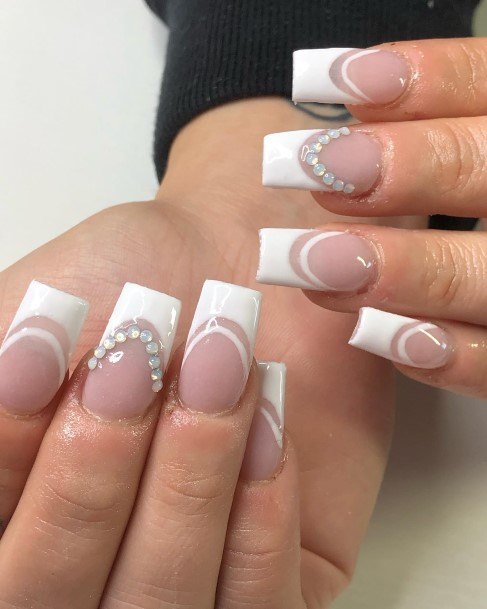 Wonderful Body Art White Square Nail For Women