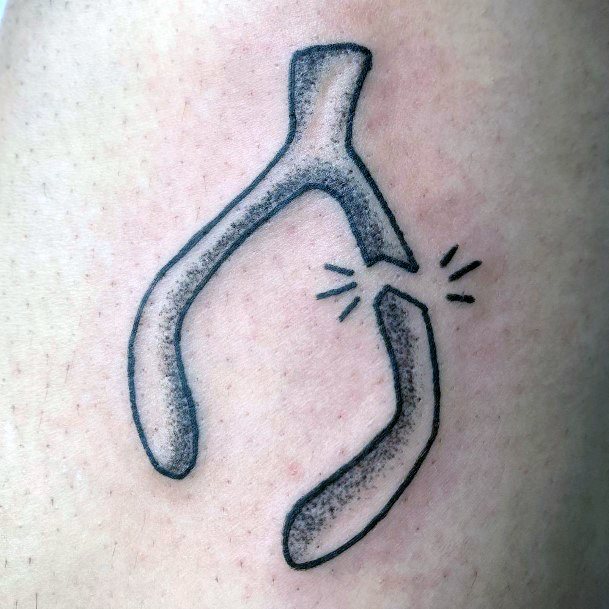 Wonderful Body Art Wishbone Tattoo For Women