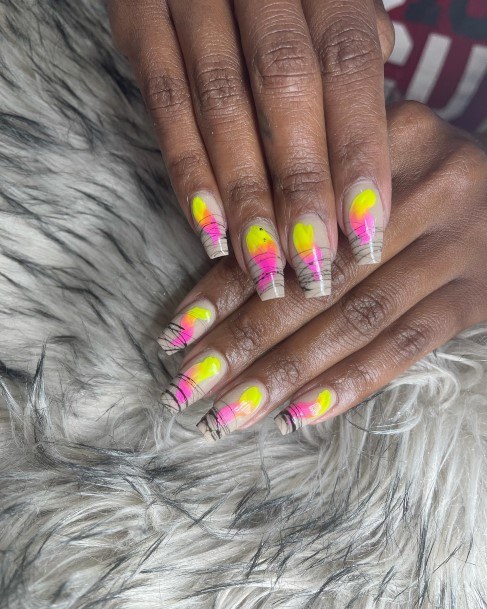 Wonderful Body Art Yellow And Pink Nail For Women