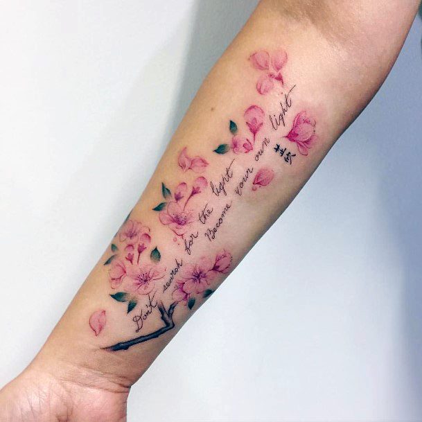 Wonderful Cherry Blossom Tattoo For Women