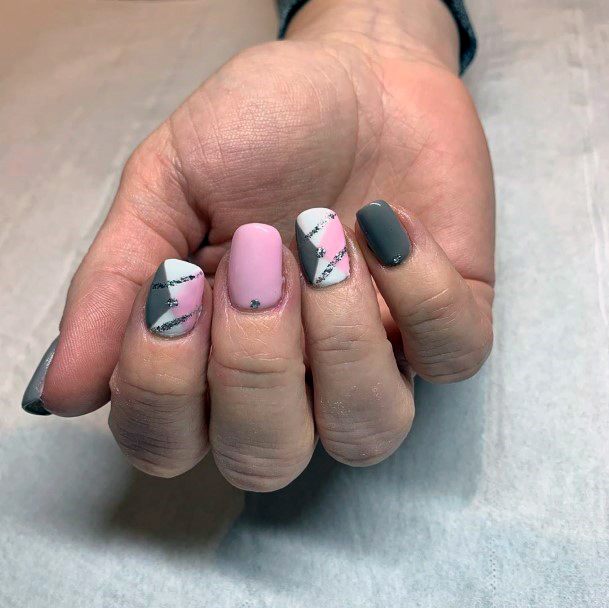 Wonderful Pink And Grey Nails For Women