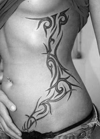 Wonderful Tribal Tattoo Womens Torso