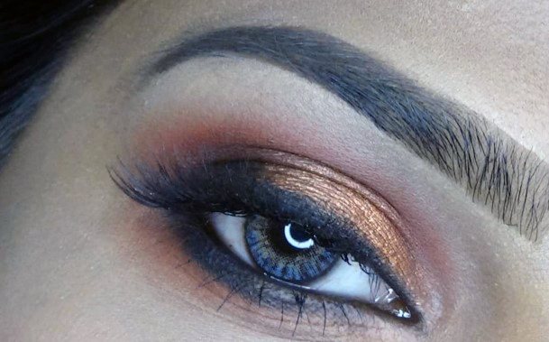 Wonderful Women Brown And Orange Eyeshadow Art