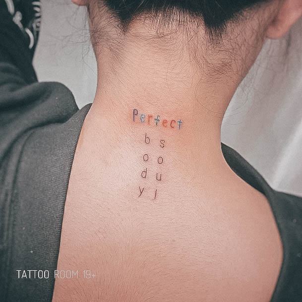 Wondrous Back Of Neck Tattoo For Woman