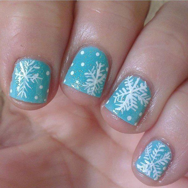 Wondrous Blue Short Nail For Woman