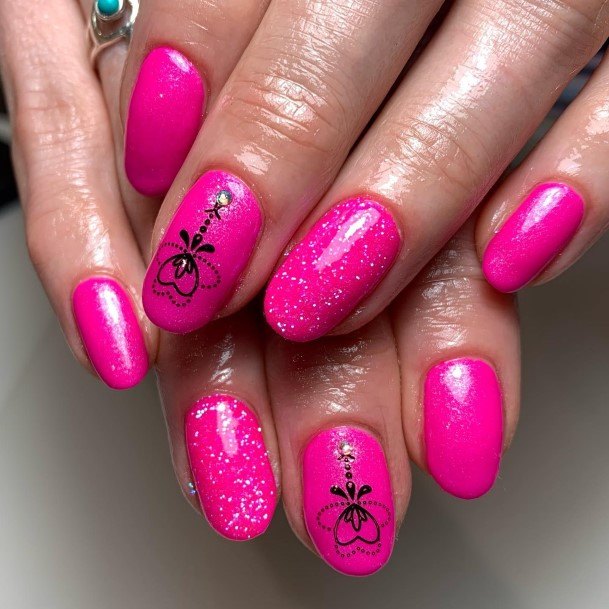 Wondrous Bright Pink Nail For Woman