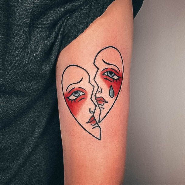 Wondrous Broken Heart Tattoo For Woman