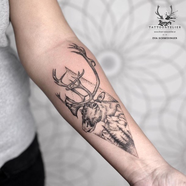 Wondrous Caribou Reindeer Tattoo For Woman