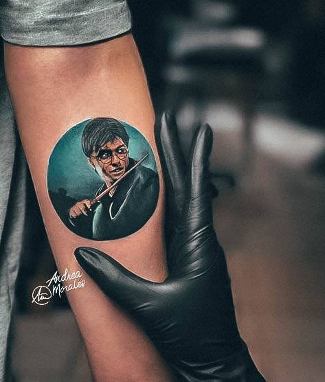 Wondrous Circle Portrait Harry Potter Tattoo For Woman