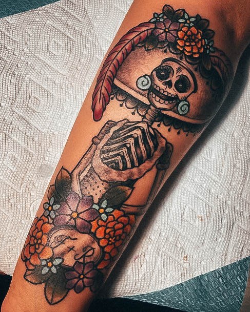 Wondrous Day Of The Dead Tattoo For Woman