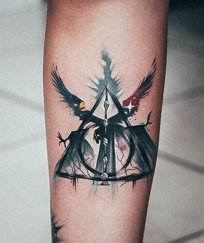 Wondrous Deathly Hallows Tattoo For Woman