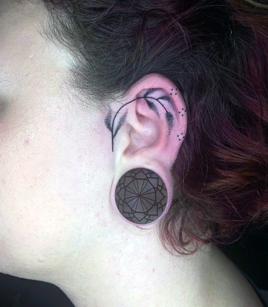 Wondrous Ear Tattoo For Woman