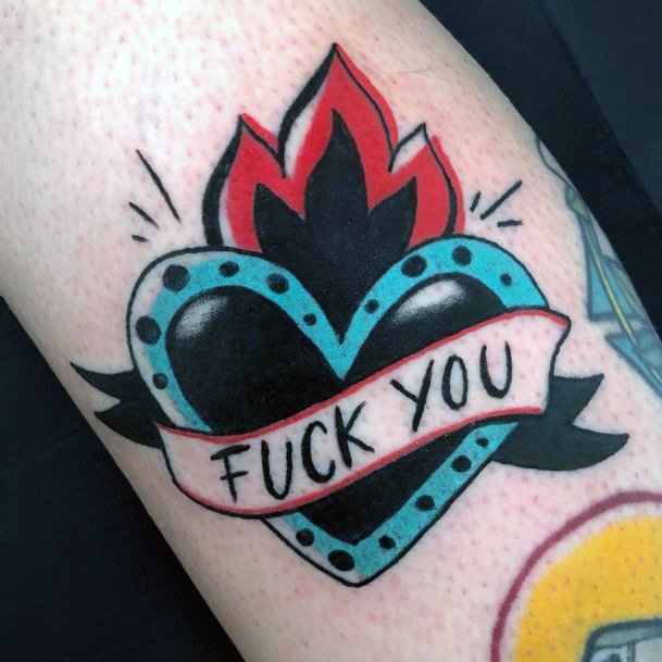 Wondrous Flaming Heart Tattoo For Woman