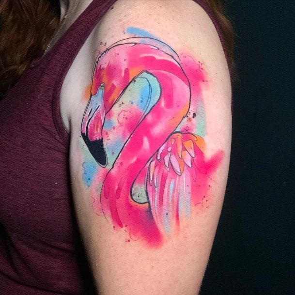 Wondrous Flamingo Tattoo For Woman