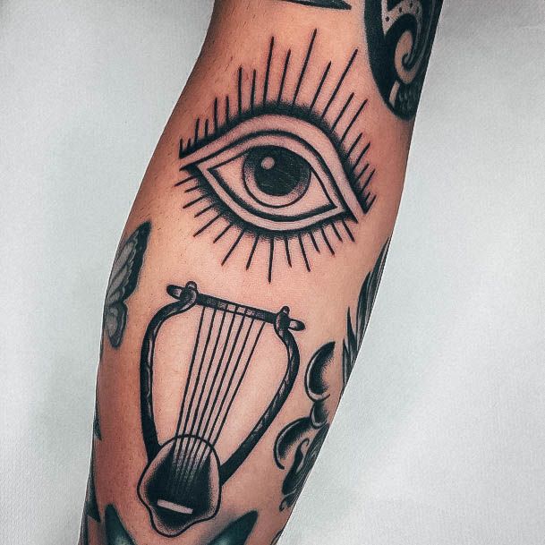 Wondrous Harp Tattoo For Woman