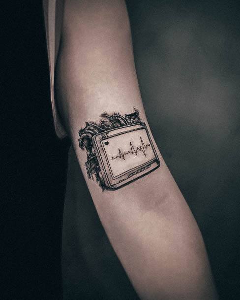 Wondrous Heartbeat Tattoo For Woman