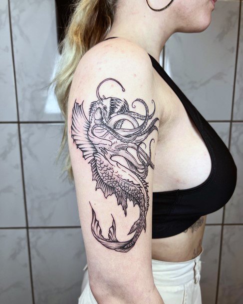 Wondrous Ladies Anglerfish Tattoos